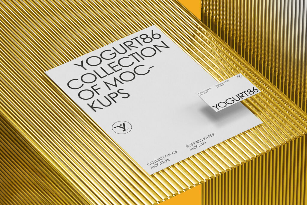 This stationery mockup features a refined business card paired with an A4 letterhead, both placed on a grooved glass surface that gives the whole setup a modern and airy look. It's a great way to showcase a full brand identity with a touch of elegance. What makes this mockup stand out is its high resolution and image quality, every element is sharp, crisp, and perfectly lit. The scene has been carefully crafted, down to the tiniest details, to deliver a realistic and well-balanced composition. Ideal for designers who want to present their work with clarity, depth, and a professional finish.